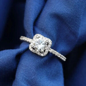 💥 Dainty Pure Round Zircon Square Dazzling Thin Rings for Women, EVGG1577